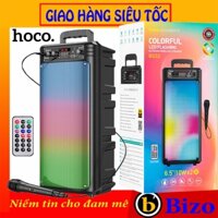Loa Karaoke Bluetooth V5.0 kèm mic hát Hoco BS52, AUX TF, USB, có remote, loa kéo, loa blt tích hợp pin sạc