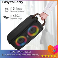 Loa karaoke bluetooth xách tay Tặng kèm mic có dây hát liên tục 6 giờ