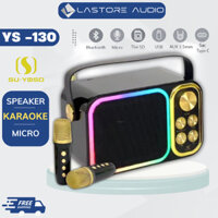 Loa Karaoke Bluetooth YS-130 (Mẫu Mới) Tặng Kèm 2 Mic / Bản Nâng Cấp Tích Hợp Led RGB Siêu Đẹp, Âm Bass Siêu Trầm