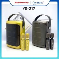 Loa karaoke bluetooth YS-217 tặng kèm 2 micro. Có hiệu ứng đổi giọng, điều chỉnh echo, reverb và effect. Bh 12 tháng
