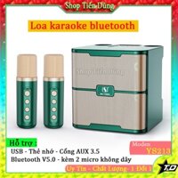 Loa Karaoke Bluetotoh YS-213 Có 2 Mic Không Dây Hỗ Trợ USB, Thẻ Nhớ TF, Bluetooth V5.0, Cổng AUX 3.5- Loa YS213 hát song