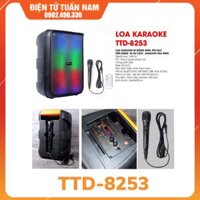 Loa karaoke blutooth music-8253 công suất lớn, loa kẹo kéo tặng kèm 01 mic hát rất nhẹ