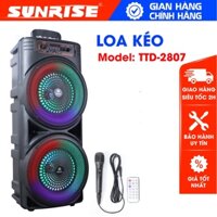 Loa karaoke blutooth music-2807 công suất lớn 2 Bass đôi, loa kẹo kéo tặng kèm 01 mic hát rất hay, nhẹ - Sunrise Music