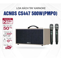 Loa Karaoke di động ACNOS CS447, Bass 16.5Cm, 100W, Pin 4 - 7H, Mới 2024 (trắng)