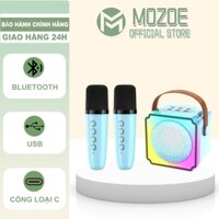 Loa karaoke K1+ đi kèm 02 micro không dây, kết nối Bluetooth, nhiều màu sắc, cổng sạc tye-c
