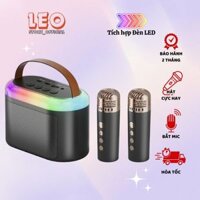 Loa Karaoke Mini Q6, Kèm 2 Mic, Loa Bluetooth Không Dây, Đèn Led chuyển động, Công Suất Lớn - Leo_Store | Q6