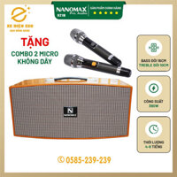 Loa karaoke NanoMax X216 Công suất lớn 380W, Bass đối 16cm, kết nối Bluetooth Tặng 2 micro UHF cao cấp - Hàng Chính Hãng