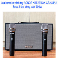 Loa karaoke xách tay ACNOS KBEATBOX CS200PU - Bass 2 tấc công suất 300W - Dàn karaoke di động tiện lợi - Hát karaoke không cần mạng với app karaoke - Kết nối bluetooth 5.0 USB - Thiết kế sang trọng tiện lợi - Kèm 2 micro không dây UHF