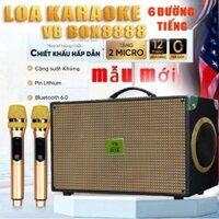 Loa karaoke Xách Tay BOX VB8888 PRO,6 Đường Tiếng,2 Bass 16.5cm, 2 Trung,2 Treble, Echo Revble