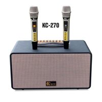 Loa karaoke xách tay chính hãng KCBox KC270 (Loa 3 đường tiếng, 2 loa bass 6”, 1 treble, 1 trung, đạt 300W, 2 Micro)