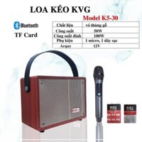Loa Karaoke Xách Tay Mini KVG K5-30, Du Lịch Tiện Lợi + Tặng Micro Không Dây + Đầy Đủ Kết Nối Bluetooth, AUX,TF Card.