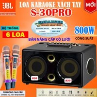 Loa Karaoke Xách Tay S-30PRO 2024-800W,6 Đường Tiếng,Bass Đôi 20CM,Kèm 2 Mic Hát Nhẹ,Bảo Hành 12 Tháng