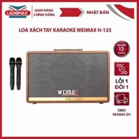 Loa karaoke xách tay Weimax H-125 công suất 1000W - 1 Bass 25cm - 2 Micro UHF không dây