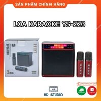 Loa Karaoke YS-223 Kèm 2 Micro Không Dây Kiêm Bluetooth Thẻ Nhớ TF USB Cổng AUX 3.5 Nhỏ Gọn Âm Thanh Chất Lượng