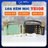 Loa Kèm Mic Karaoke Bluetooth YS108 Bass Êm Công Suất 15W Kèm 1 Micro Thiết Kế Khá Nhỏ Gọn