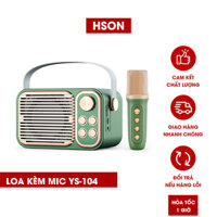Loa kèm mic karaoke mini HSON, loa bluetooth hát karaoke kèm micro không dây thiết kế nhỏ gọn âm thanh hay