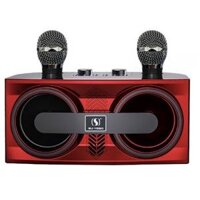 Loa Kèm Micro Bluetooth Karaoke YS-206 Có 2 Micro Không Dây âm thanh hay giá tốt Bảo Hành 12 Tháng - Đỏ