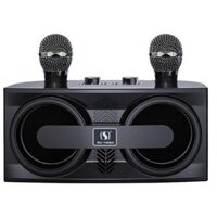 Loa Kèm Micro Bluetooth Karaoke YS-206 Có 2 Micro Không Dây âm thanh hay giá tốt Bảo Hành 12 Tháng - Đen