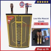 Loa Kéo Bass 30 MASCOT GS400 Mặt Vàng Cực Đẹp, Loa Kẹo Kéo Bluetooth 500W, Tặng 2 Mic-H2Pro Tech