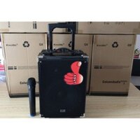 Loa Kéo Bluetooth Karaoke Q8 Thùng Gỗ Âm Thanh Cực Đỉnh KIOMIC Tặng Kèm Micro Không Dây- BH 6 tháng