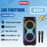 Loa kéo bluetooth ONTEKCO 6512/ Hozing 8002 tặng kèm 2 tay mic hát karaoke cực hay, loa gỗ âm thanh căng chuẩn