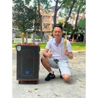 Loa kéo di động AZPRO AZ 228A Bass 30 - Loa công suất chống hú. 2 Mic vỏ kim loại hút âm cực nhẹ và di chuyển dễ dàng