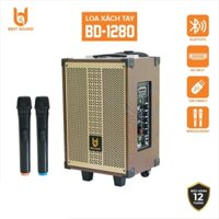 Loa kéo di động chính hãng B Y Bestsound BD-1280, bass 30cm-1 loa treble đạt công suất 30W-100W, kèm 2 micro karaoke.