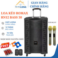 Loa Kéo Di Động Hát Karaoke hay Bass 30 Chính Hãng Cao Cấp Tặng Kèm 2 Micro Không Dây Romax RN12