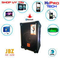 Loa kéo di động JBZ NE-108 2.5 tấc chính hãng tặng 1 Míc BH: 12 tháng - 1 míc cầm tay - nâu vân gỗ - 120w | Loa karaoke kéo