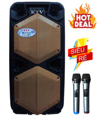 LOA KÉO DI ĐỘNG KTV2-10, 2 LOA BASS, CÔNG SUẤT CỰC KHỦNG 1000W