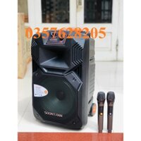 Loa kéo di động Sansui SoonTran SS1-12 ( Đời Mới ), Loa Công Suất Lớn bass 3 tấc hát karaoke gia đình + Tặng kèm 2 micro