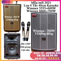 Loa kéo di động Winmax-W5555 và W6666  loa Bass 4 tấc Vỏ gỗ chắc hát karaoke cực hay với đôi mic xịn hút giọng cực tốt