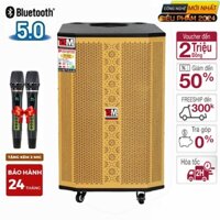 Loa Kéo Điện [ Trả Góp 0% ] Bass 40 BM-15T04 ( Vàng ) Công Suất Lớn 1600w Tặng 2 Micro UHF Fr2