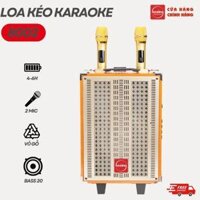Loa kéo HOZING 8002 kèm 2 micro,bass 20cm, có bánh xe di chuyển hát karaoke hay, BẢO HÀNH 12 THÁNG