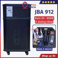 Loa Kéo Jba 912 Bass 30 800W 5 Đường Tiếng, Tặng 2 Mic Không Dây Uhf, Chống Hú, Hát Hay -H2Pro Tech