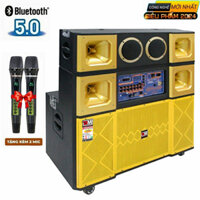 Loa Kéo Karaoke 4 Tấc Đôi Gập [ Trả Góp 0% ] | Bass 40 Đôi SV-215 ( Màu Vàng ) Công Suất 3800w Kji3