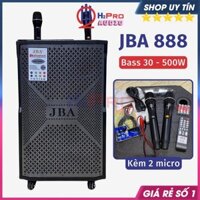 Loa Kéo Karaoke Bass 30 JBA 888 Công Suất Lớn 500W, Tặng 2 Mic Không Dây Uhf - H2Pro Audio