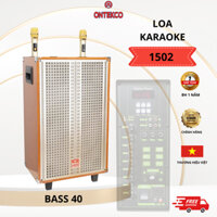Loa kéo karaoke bass 40-2 đường tiếng ontekco 1502 tặng kèm 2 micro hát siêu hay