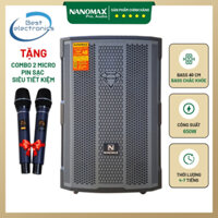 Loa Kéo Karaoke Bass Mạnh Nanomax SK-15D5 4 Tấc Công Suất 650W Thiết Kế Sang Trọng Tặng 2 Mic