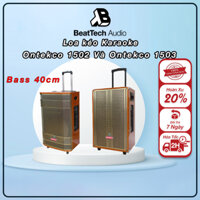 Loa kéo Karaoke bluetooth ONTEKCO 1503 Pro Max - Bass 40CM 3 đường tiếng kèm 2 micro không dây Bảo Hành 12 Tháng