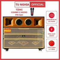 Loa Kéo Karaoke Công Suất Lớn 2 Bass 50cm 2500W Nghe Nhạc Hát KaraOke Bluetooth