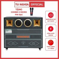 Loa Kéo Karaoke Công Suất Lớn Bass Đôi 40cm 2200w Nghe Nhạc Hát KaraOke Bluetooth