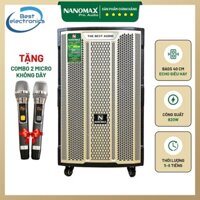 Loa Kéo Karaoke Công Suất Lớn Nanomax K-180 Bass 40cm 820w Tặng 2 Mic Không Dây | Loa Kéo Giá Rẻ