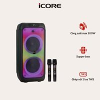 Loa Kéo Karaoke iCore X88 – Âm Thanh Mạnh Mẽ, Kèm 2 Micro Không Dây Cao Cấp, Giá Tốt Nhất