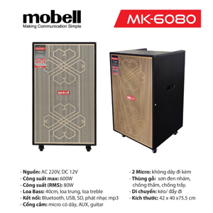 Loa kéo Karaoke Mobell MK-6080 600W