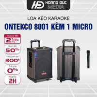 Loa kéo karaoke ONTEKCO 8001 Kèm 1 Micro Bass 20cm, Chống Hú Cao Cấp Vỏ Gỗ Bảo Hành Chính Hãng 12 Tháng