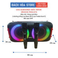 Loa Kẹo Kéo Hát Karaoke MALATA 2 Mic Cao Cấp Xách Tay siêu hay đèn led 2 bas 16 My226