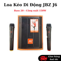 Loa Kẹo kéo JBZ J6 Kèm 2 Micro Không Dây, Chỉnh Bass - Treble - Echo Mượt Mà, Âm Thanh Uy Lực, Hát Karaoke Cực Hay