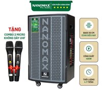 Loa kẹo kéo Nanomax SK-12X5 kích thước vừa đủ hát karaoke trong phòng, hội trường, sân vườn với âm bass ấm, treble vang