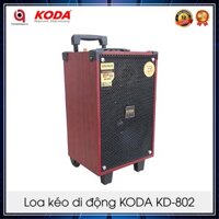 Loa kéo Koda KD-802, loa karaoke mini vỏ gỗ, bass 2 tấc